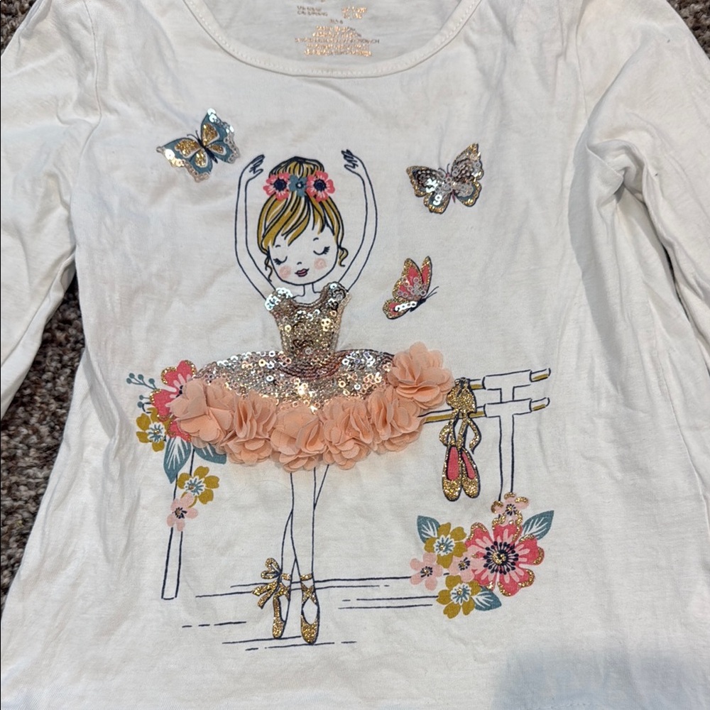 Tommy Bahama White Long Sleeve Tee with Ruffle Trim - Picture 3 of 5
